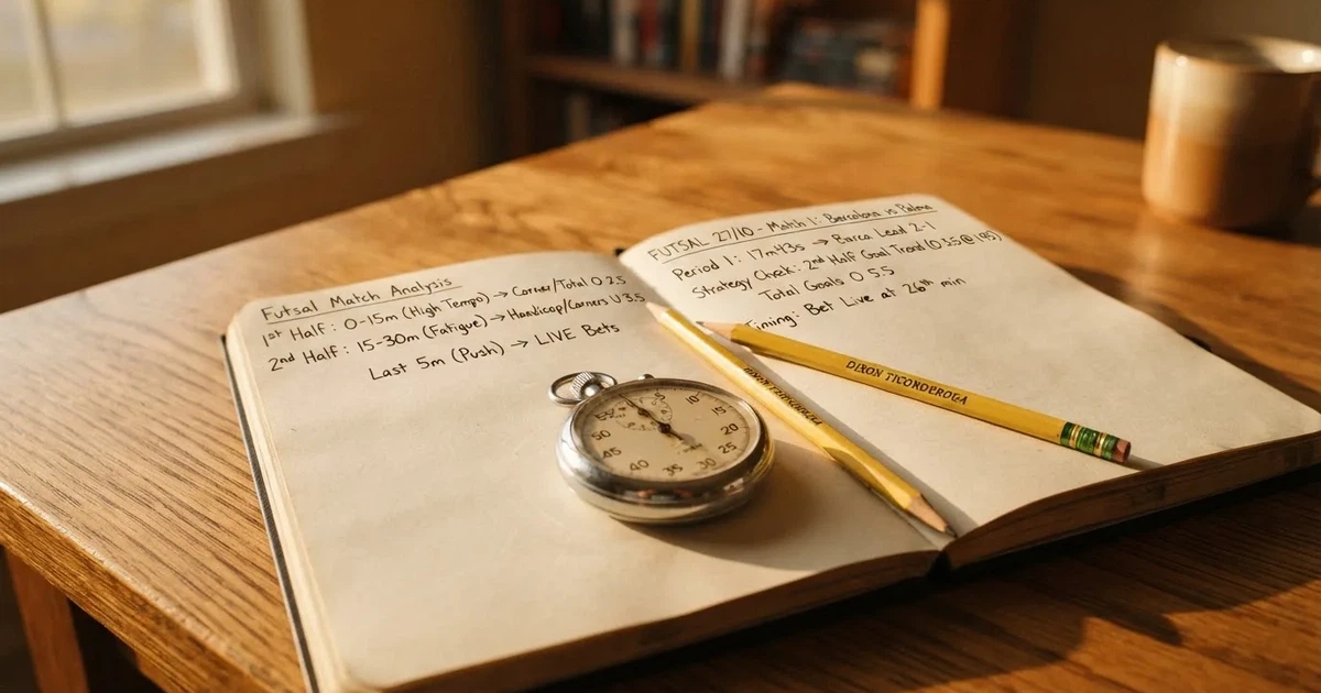 An open notebook with a pencil and a stopwatch on a wooden table