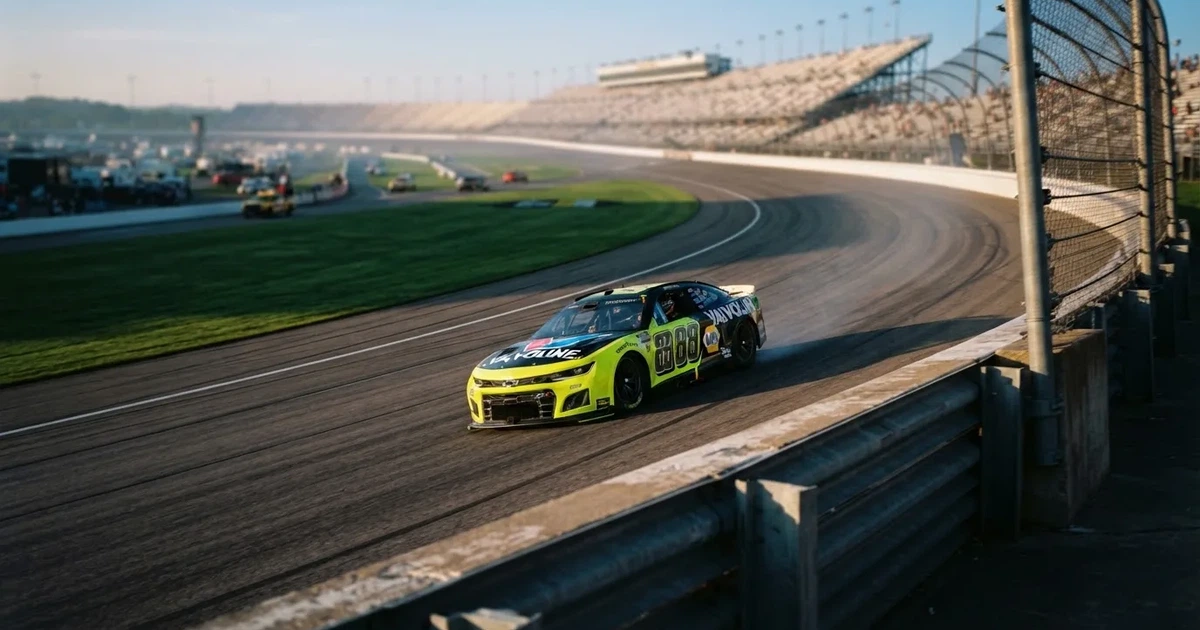 A ball on the centre spot of a grass pitch in morning light