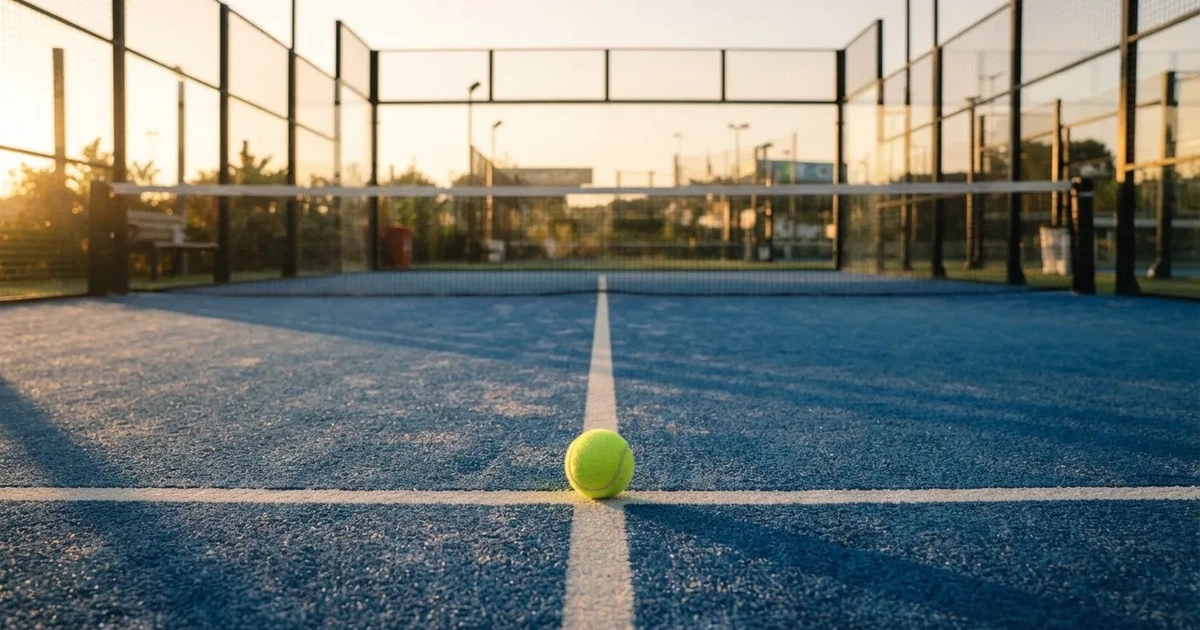 A ball on the centre spot of a grass pitch in morning light
